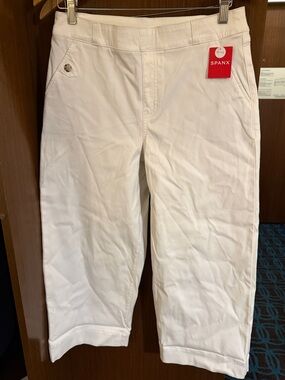SPANX White Cropped Ponte Capri Pants